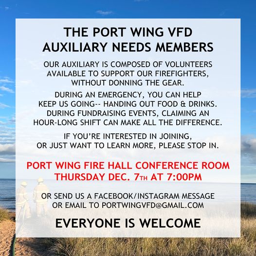 Port Wing Fire Dept Auxiliary