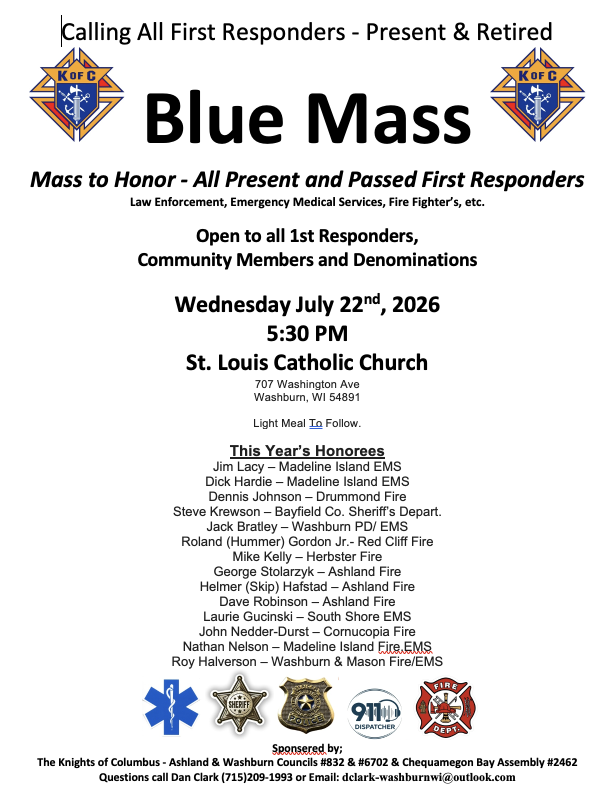 Blue Mass Invitation